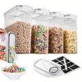4-Piece Set: Airtight Cereal Storage Containers with Pour Spouts & Measuring Cup – 4L Kitchen Pantry Organizer